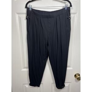 Helmut Lang Black Casual Jogger Pants  Ankle Cuff Snap Detail Women's size 8